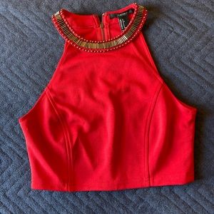Red crop top